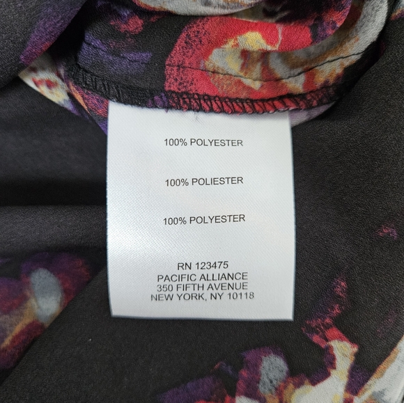 Lightweight Black Floral Chiffon blouse by Ellen Tracy in Small-med - Picture 11 of 12